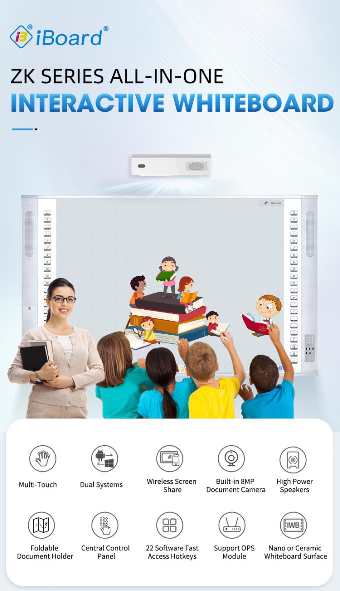 96 inch draagbaar interactief whiteboard smart whiteboard met laserprojector 1