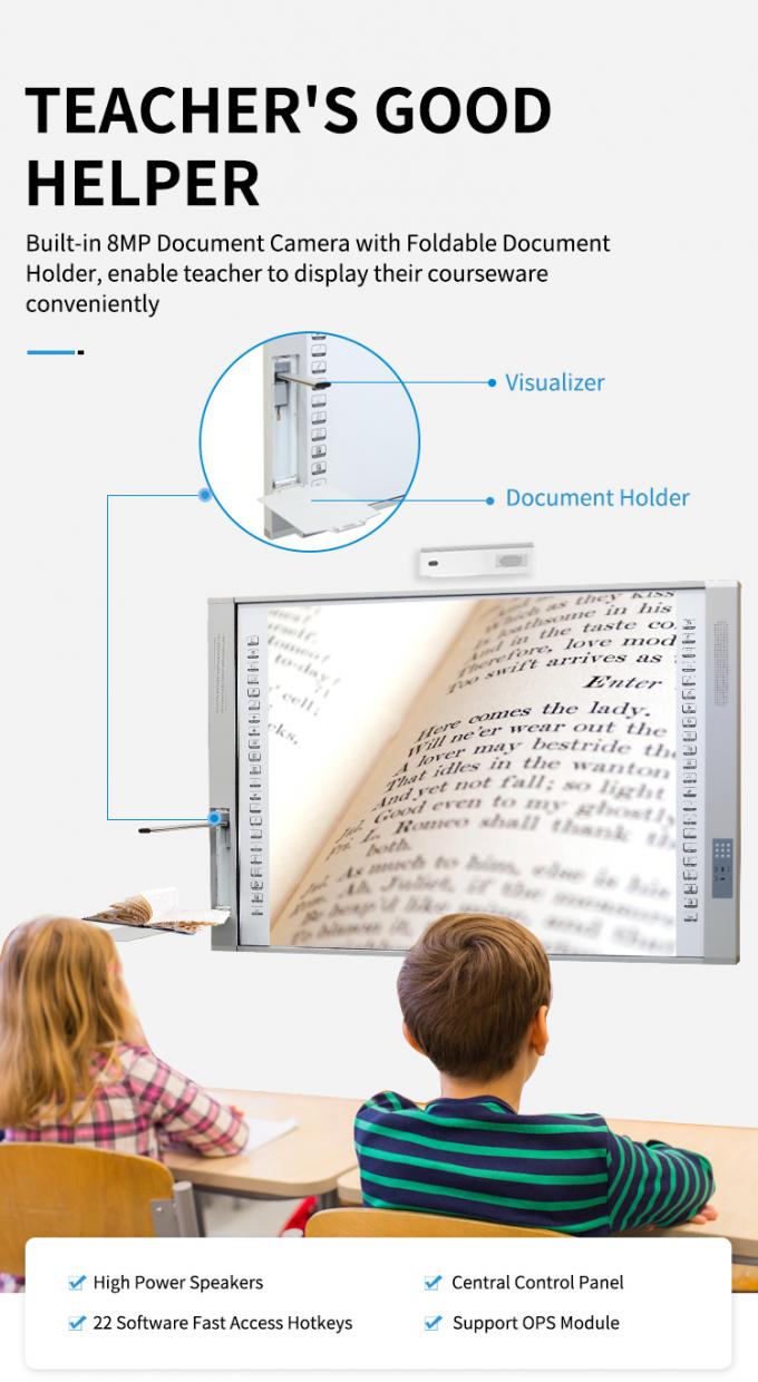 96 inch draagbaar interactief whiteboard smart whiteboard met laserprojector 6