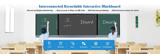 86“ Intelligente Slimme Recordable het 4000:1 LEIDEN van de Bord Groene Raad Android 9,0 350cd/m2-Interconnectiebord