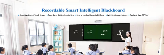 86“ Intelligente Slimme Recordable het 4000:1 LEIDEN van de Bord Groene Raad Android 9,0 350cd/m2-Interconnectiebord
