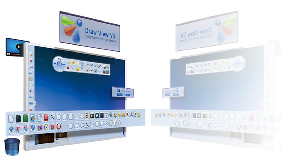 Verzilvert de Multiaanraking Interactieve Whiteboard van de schoolt Reeks 10 Punten Kleur met het Onderwijssoftware