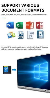 Fabrieksmatige groothandel interactief flatscreen-display met touchscreen, infrarood touch en externe upgrade via internetnetwerk, interactief whiteboard, touchscreen tv-monitor