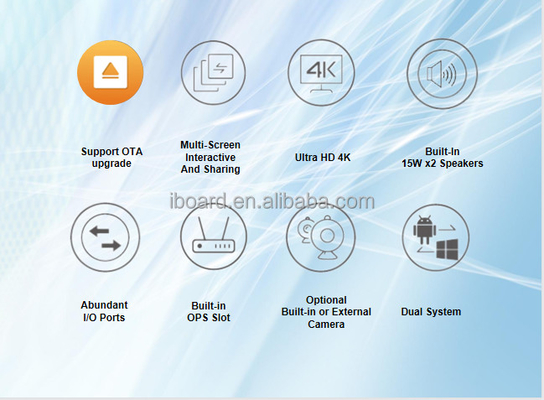 DLED 98 Inch 4G DDR4 LCD Interactief Display 32G EMMC 50000 uur Levenslang Android 11