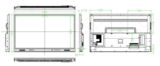 4K grote slimme elektronische LCD interactieve whiteboard-touchscreenmonitor voor school
