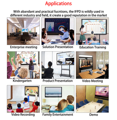 Collaboratief leren Onderwijs Interactief Flat Panel Display met lichtsensor Ondersteuning Cursorsnelheid 100 Dot/s