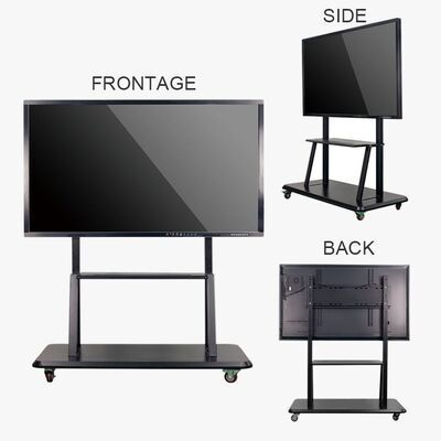 Interactieve whiteboardstand met 100 kg laadvermogen en 360° remwielen voor 55-86 inch tv's