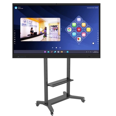 Verstelbare mobiele standaard voor interactief whiteboard 55/75/86 inch vergrendelbare wielen