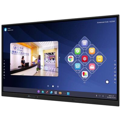 65 75 86 98 inch LCD Smart Board Interactief 4mm Tempered Glass Android Windows 10/11 Pro Touch Finger Smart Monitor