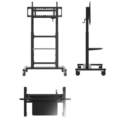 Interactieve whiteboardstand met 100 kg laadvermogen en 360° remwielen voor 55-86 inch tv's