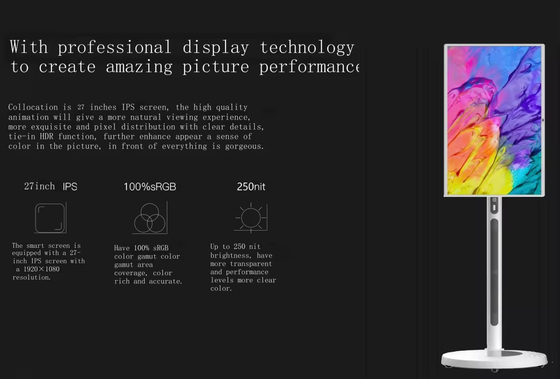 Draagbare 32 inch touchscreen kiosk met scherm met 4096 niveau druk sensor smart tv.