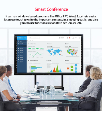 Android interactieve whiteboard tv met hoge nauwkeurigheid 2mm technologie