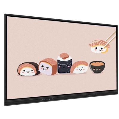 4K 65 75 86 98 110 inch Anti-glare gehard Panel Interactief Smart Whiteboard IR Monitor Super Slim Frame computer monitor voor schoolbijeenkomst training evenement