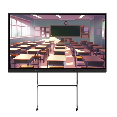 4K 65 75 86 98 110 inch Anti-glare gehard Panel Interactief Smart Whiteboard IR Monitor Super Slim Frame computer monitor voor schoolbijeenkomst training evenement