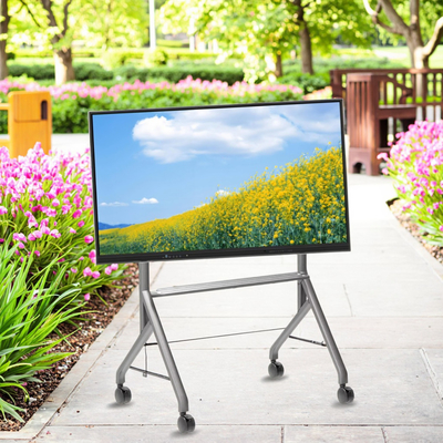 Nieuw aangekomen Interactief Whiteboard Statief Verrijdbaar 42 Tot 75 Inch TV Monitor Hefbaar Mobiel Statief Max. Draagvermogen 60 KG Krachtige Wielen Gemakkelijk Verplaatsbaar voor interactief whiteboard mobiel statief