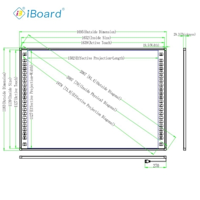 82 inch Interactief Whiteboard Smart Board Whiteboard IR Touch Board