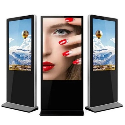 43 inch digitale schilderafbeelding op de vloer 178 graden FCC-goedkeuring Reclame kiosk capacitieve touch met Android of Windows-systeem