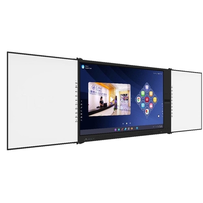 Intelligent tweezijdig zwart groen whiteboard met 75 86 inch Android touch panel board met camera microfoon document scanner mobiele stand voor kantoor school onderwijs