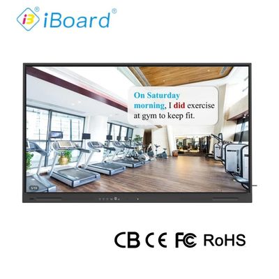 75 inch EDLA gecertificeerde interactieve platte schermdisplay. Smart touchscreen monitor voor onderwijs klaslokaal en bedrijfsleven, kantoor. Smart interactieve scherm Android 14 en Windows Dual System IFPD