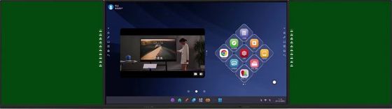IBoard 4K 75 inch Scherm met Onderling Verbonden Zijborden Groen Zwart Wit Kleur Android Windows Systeem Opvouwbaar voor Onderwijs