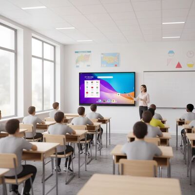 65 75 86 98 inch interactief flatpanel interactief whiteboard Ondersteuning dubbel systeem