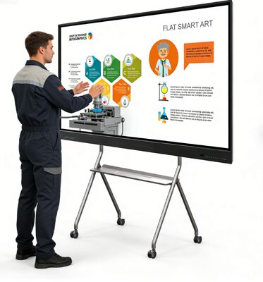 IBoard All-in-One Interactief Flat Panel met Dubbele Android Systemen, Pen/Vinger Touch, en Meerdere Ingangen (HDMI, VGA, USB, RJ45)