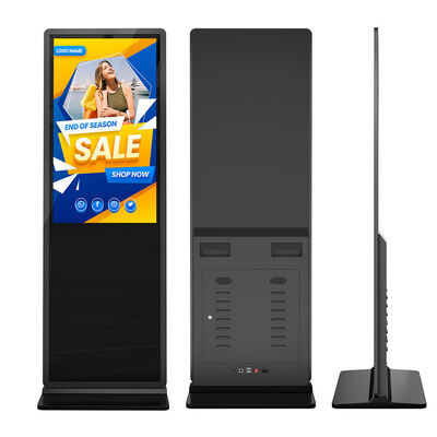 Hoogwaardige 55 65 inch vloer staan binnen LCD reclame spelen totem digitale signage hd reclame kiosk 4k touchscreen