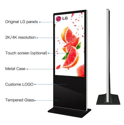 Klaar om te verzenden LCD digitale signage met 3840*2160 resolutie, 500 nits helderheid en SDK-functie voor binnen- en buitenreclame