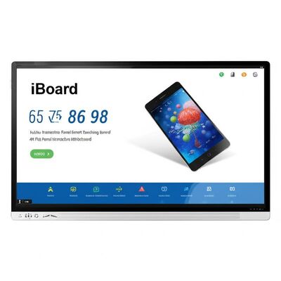 IBoard 55-98 Inch Interactief Whiteboard Smart Teaching Board met 4K HD Display Dual System Windows en Android Anti-glare Tempered Glass