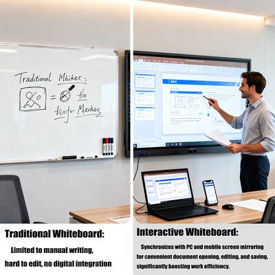 Iboard Interactief Whiteboard ondersteunt tot 20 touchpoints Twee kanten sneltoetsen die communicatie mogelijk maken
