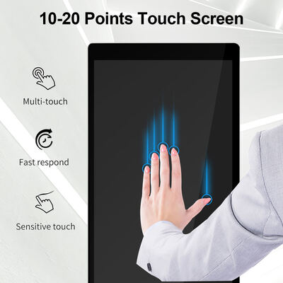 43 55 65 75 inch Indoor Capacitive Touch Screen Floor Standing Digital Signage 4K Commerciële interactieve advertentie display