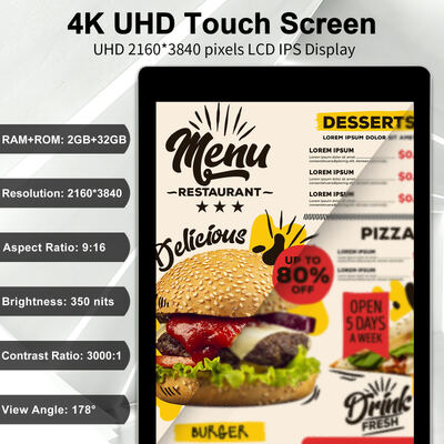 43 55 65 75 inch Indoor Capacitive Touch Screen Floor Standing Digital Signage 4K Commerciële interactieve advertentie display