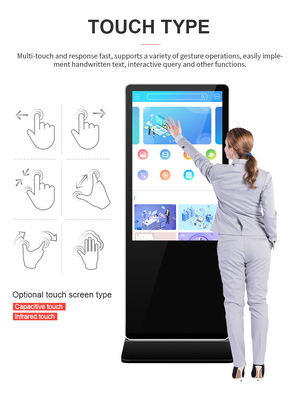 Android Systeem Digitale Signage met Infrarood Touchscreen, Multi-OS Ondersteuning en Full HD Resolutie voor Interactieve Reclame