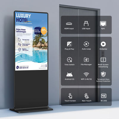 iBoard 43 Inch Vloerstaande Verticale Lcd Touchscreen Binnen Smart Advertising Screen Display Digitale Signage Reclamemachine