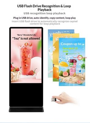 Digitale borden met kijkhoek > 178° en opslagtemperatuur -20°C tot 60°C met cloudgebaseerde of on-premise CMS