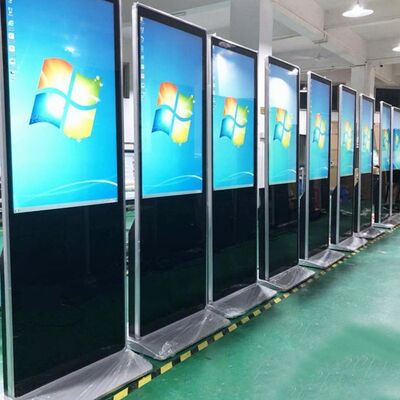43 55 65 75 inch Indoor Capacitive Touch Screen Floor Standing Digital Signage 4K Commerciële interactieve advertentie display