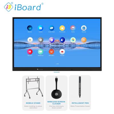 75 inch Interactief Flat Panel Basis Android-systeem Schrijfsoftware met AI-functie Goedkopere kosten Krachtige functie