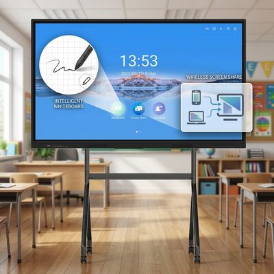 Iboard LCD Smart Board 75 inch interactief aanraakpaneel voor klaslokaal met educatieve softwaresuite
