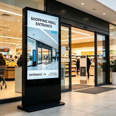 43/49/55/65/75 inch Vloerstaand Commercieel Display Aanraakscherm Kiosk Reclame Digitaal Signage