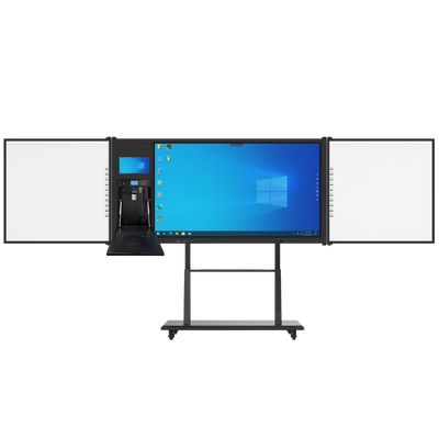 AIO 75 inch Smart Touch Panel Android Win Side Boards Met Cam Mic Mobile Stand Voor Vergaderingen Universiteit