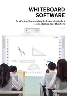 China Factory Direct All-In-One Interactief 20 Touch Point IR Infrarood Keramisch 96 Inch Dual System Smart Boards Speaker 16:10 Side Bar Projector Boards Voor Universiteitsschool Met Onderwijzingssoftware