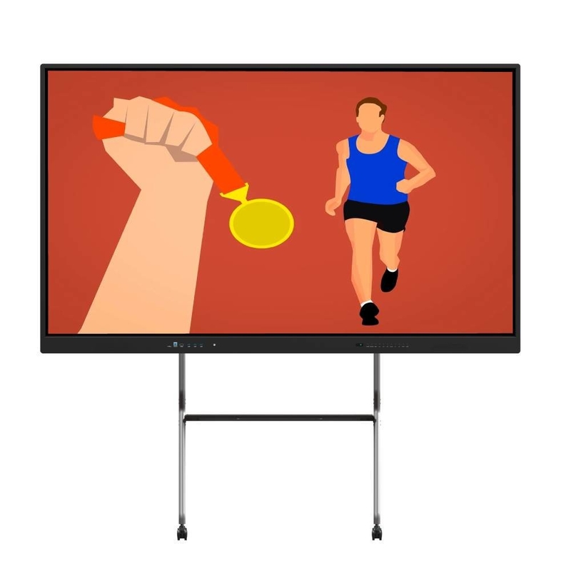 Interactieve touchscreen monitor 98 inch Smart TV Met Android Windows OS Webcam Mic Internet Voor onderwijs in de vergaderzaal