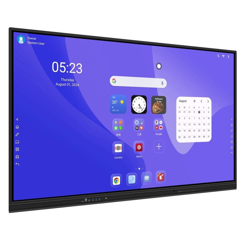 LCD Smart Board 86 inch Android 14 8+128G Camera en microfoon Ingebouwd in Windows 50 Touch PointsWIfi BT voor scholen Vergadering