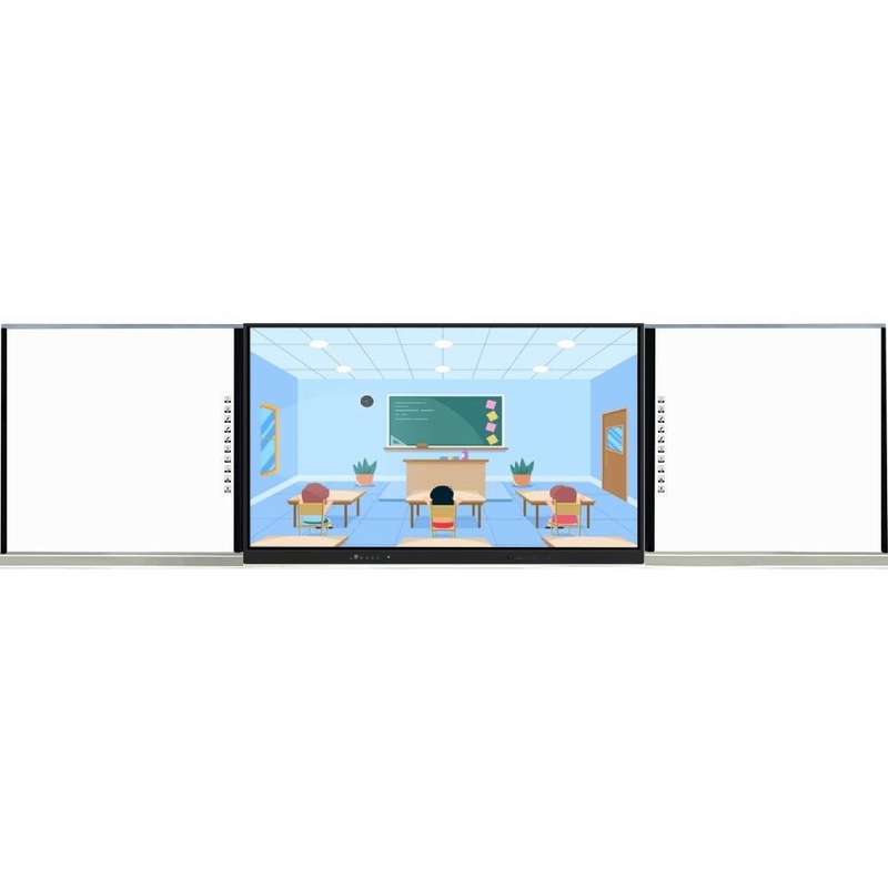 75 86 98 inch ABA type intelligent smart touch panel met zijdelingse boards android pc camera microfoon systeem alles in één voor het onderwijzen van zoom teams vergaderen met wifi software