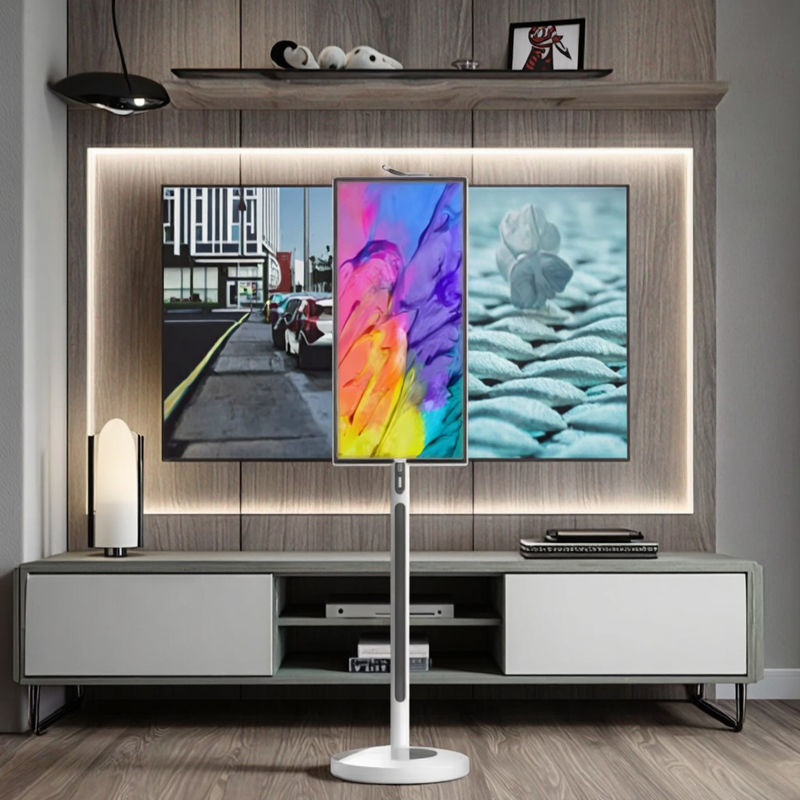 IBoard 27 32 Inch Android 13 In-Cell Touch Panel Smart Tv Lcd Touch Screen Monitor Rollable Verplaatsbare stand Roteren met batterij