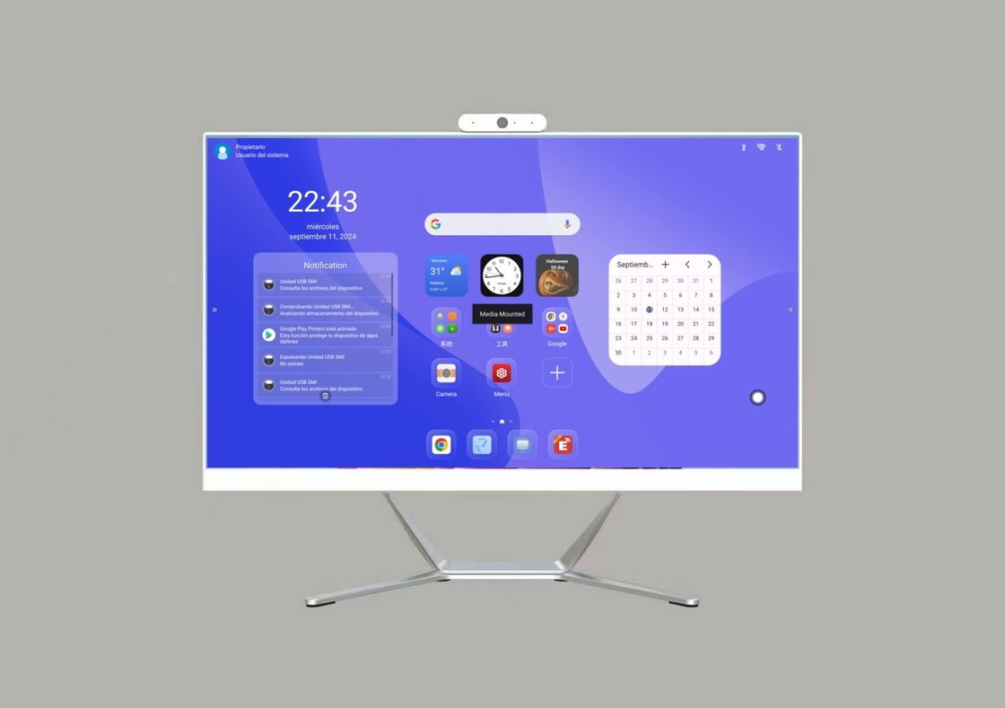 Factory Direct 21.5' 23.8' 27' Inch Desktop Monitor met ingebouwde webcam All-in-one Android en Win System Capacitive Touch