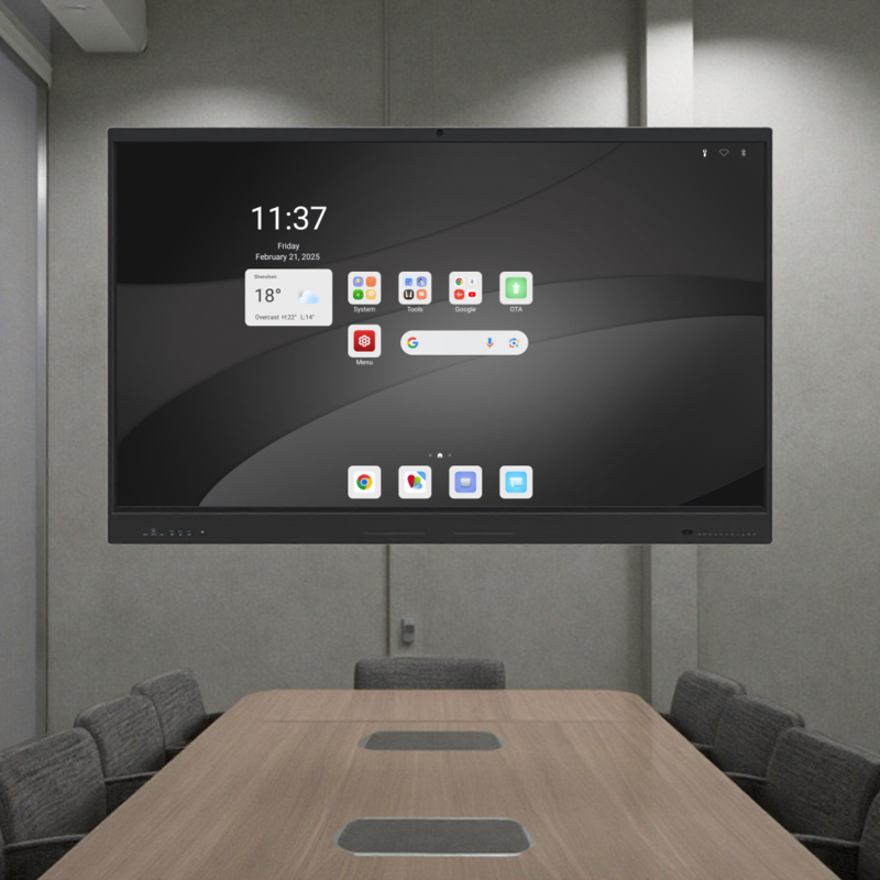 Fabriek Groothandel 4mm gehard glas met draadloos scherm Deel HDMI Fast Screen Project Android 14 8+128G 16+256G Interactief Whiteboard Touch Screen Display Panel