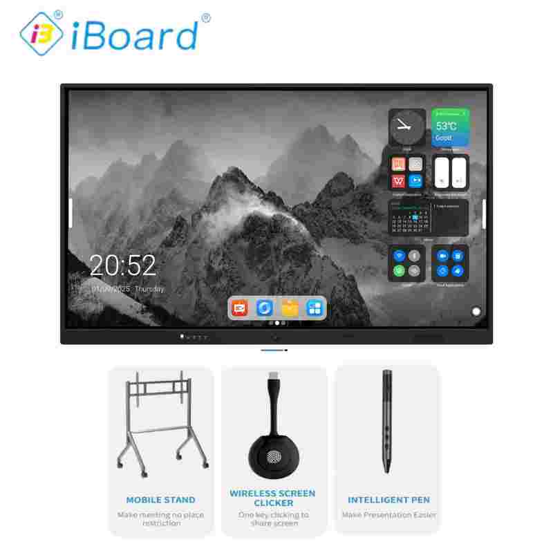 75 inch Interactief Flat Panel Display Touch Smart Board met Android 14 8+128G voor Onderwijs