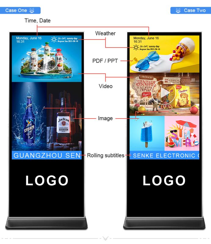 Beweegbare LED-posterscherm Draagbare vloerstaande LED-display voor commerciële reclame en evenementen