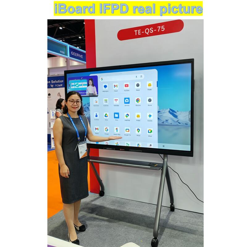 Populair interactief platte paneel 55 inch 4k resolutie Smart Touch met nieuwe Android systeem apparatuur voor klaslokaal kantoor vergadering
