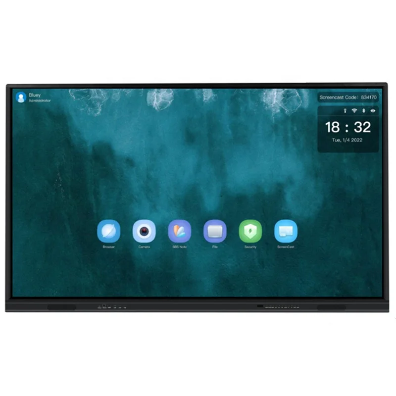 32768 X 32768 Aanraakresolutie Interactieve touchscreenprojector Gebruik IR Touch Interactief whiteboard